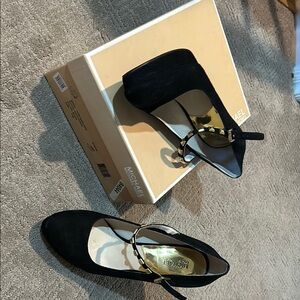 Michael Kors Women's Black Suede York Mary Jane Heels